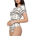 thumbnail image 2 of Balery Anchors and Ropes Women's Short Sleevee Crew Neck Bodysuit Tops Short Sleeve Tops Basic-Medium, 2 of 9