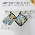 thumbnail image 4 of Yayeee Oven Mitts and Pot Holder Set of 2 Heat Resistant Kitchen Gloves Baking Hot Pad, Colorful Leaves, 4 of 5