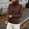 thumbnail image 7 of Kaemgyyd Women's Turtleneck Sweaters Fall Fitted Long Sleeve Basic Tops Fashion Knitted Layering Outfit（Coffee,XX-Large）, 7 of 7