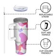 thumbnail image 4 of Butterfly Gift 40oz Tumbler with Handle and Straw, Large Capacity Travel Cup for Hot & Cold Drinks, Double Walled Vacuum Insulated Cup, Butterfly Lover Birthday Gifts for Women Girls, 4 of 6