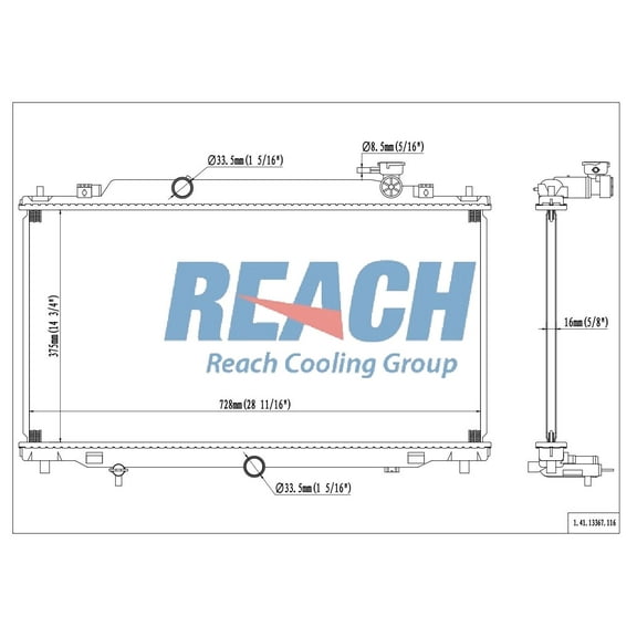 REACH 41-13367 Radiator for 17-14 Mazda 6, Automotive Radiator Replacement Part
