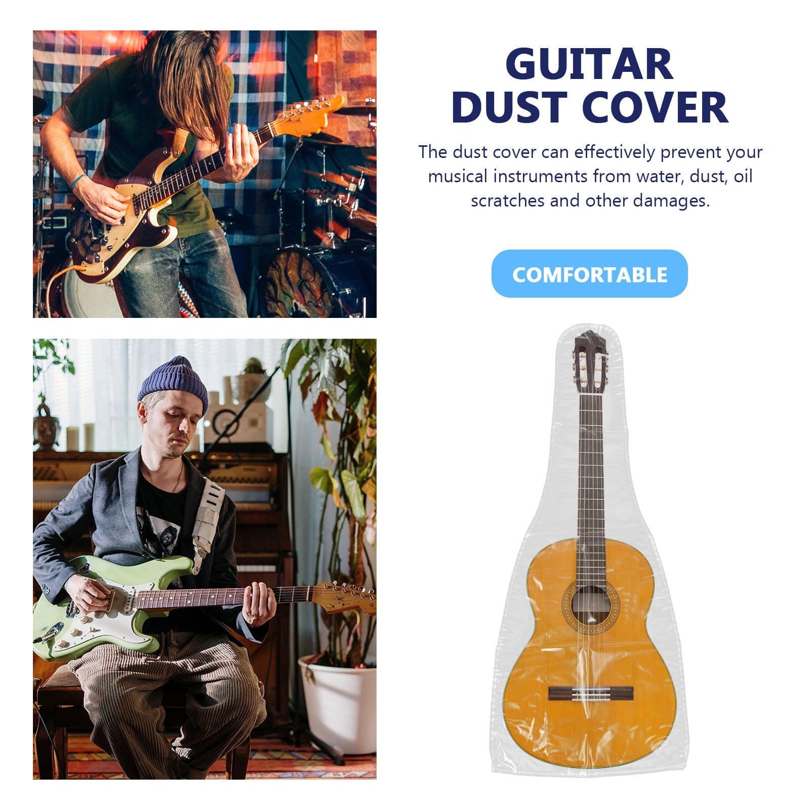 USHOBE Compact Folding Guitar Cover Multipurpose Waterproof Protection 4Pcs