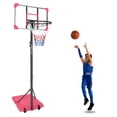 thumbnail image 4 of Portable Basketball Hoop,Outdoor Basketball Hoop Adjustable Height 5.6ft - 7ft,28 Inch Backboard with 2 Wheels for Kids Youth in Backyard Driveway,Pink, 4 of 8