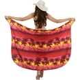 thumbnail image 5 of HAPPY BAY Women's Pareo Beach Casual Swimsuit Bikini Sarong One Size Red, Palm Tree, 5 of 5