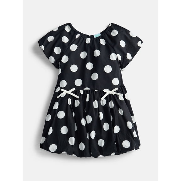 Wonder Nation Toddler Girls' Print Cotton Dress with Bubble Hem, Sizes 12M-5T