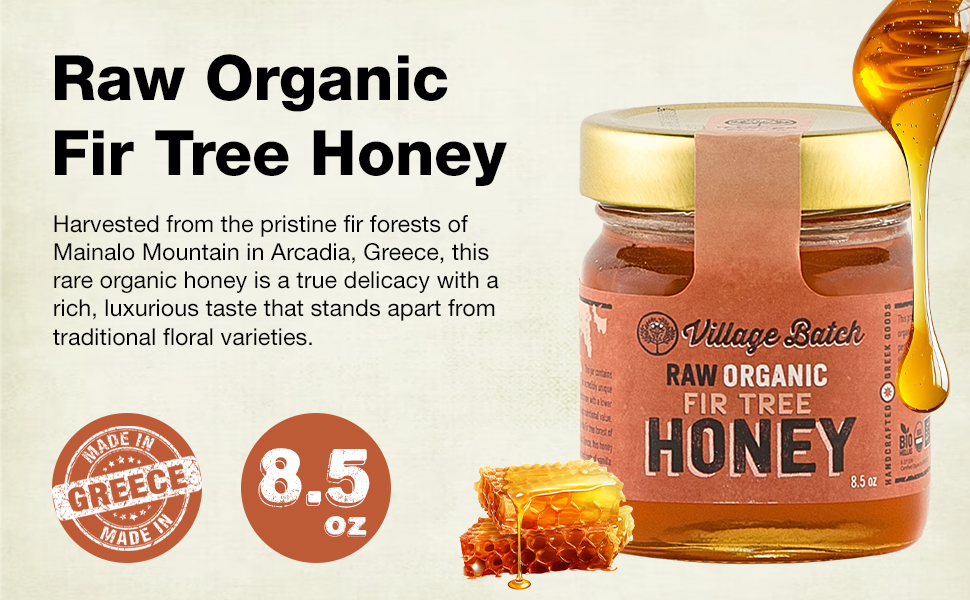 Raw Organic Fir Tree Honey - 8.5oz jar