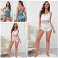 thumbnail image 2 of Gibobby Pijama algodón mujer Conjuntos de camisón de encaje para mujer, lencería de satén, camisón Sexy, conjuntos de dormir, conjuntos de pijama Sexy(Blanco,CH), 2 of 5