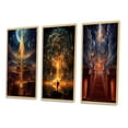 thumbnail image 3 of Designart "City of Light Final Destination II" Abstract Landscape Framed Wall Art Set Of 3 - Gold Abstract Landscapes Frame Gallery Set For Office Decor, 3 of 6