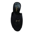thumbnail image 5 of YDN Women Round Peep Toe Slip on Mules Tassels Chunky Block High Heel Sandals Stylish Heeled Slipper Shoes Size 4 Black, 5 of 5