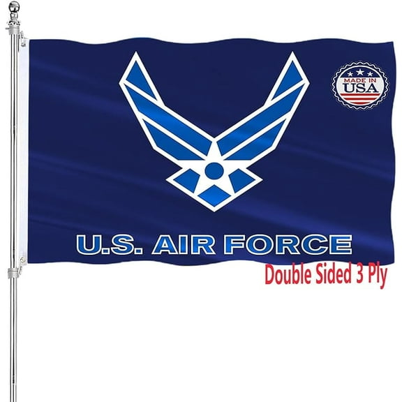 US Air Force Wings Flag Double Sided 3x5 Heavy Duty United States Wings Military Flag 3 Ply 200D Polyester and Durable Canvas Header with 2 Brass Grommets