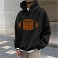 thumbnail image 1 of Sudadera con capucha para hombre, estilo casual, con cuello redondo, estampado, manga larga, blusa de poliéster, 1 of 6