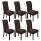thumbnail image 2 of （6 PCS BROWN）Stretch Chair Slipcovers Removable Washable Printed Chair Seat Cover for Hotel, Office, Ceremony, Banquet, Wedding Party, 2 of 5
