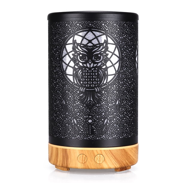 leyfeng Nuevo estilo, máquina de aromaterapia de hierro con búho de cabeza plana, ferretería para el hogar, difusor de aromaterapia de escritorio de 100ML, hueco