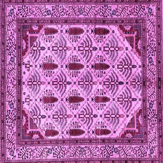 Ahgly Company Indoor Square Abstract Purple Modern Area Rugs, 7' Square