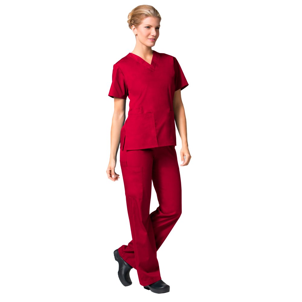 Maevn Maevn CORE Women's Classic VNeck Solid Scrub Top & Full