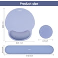 thumbnail image 5 of MOSISO Wrist Rest Support for Mouse Pad&Keyboard Set, Circle Curved Ergonomic Mousepad&Coaster Non-Slip Base Home/Office Pain Relief&Easy Typing Pad with Soft Cloth&Silicone Lining, 5 of 7