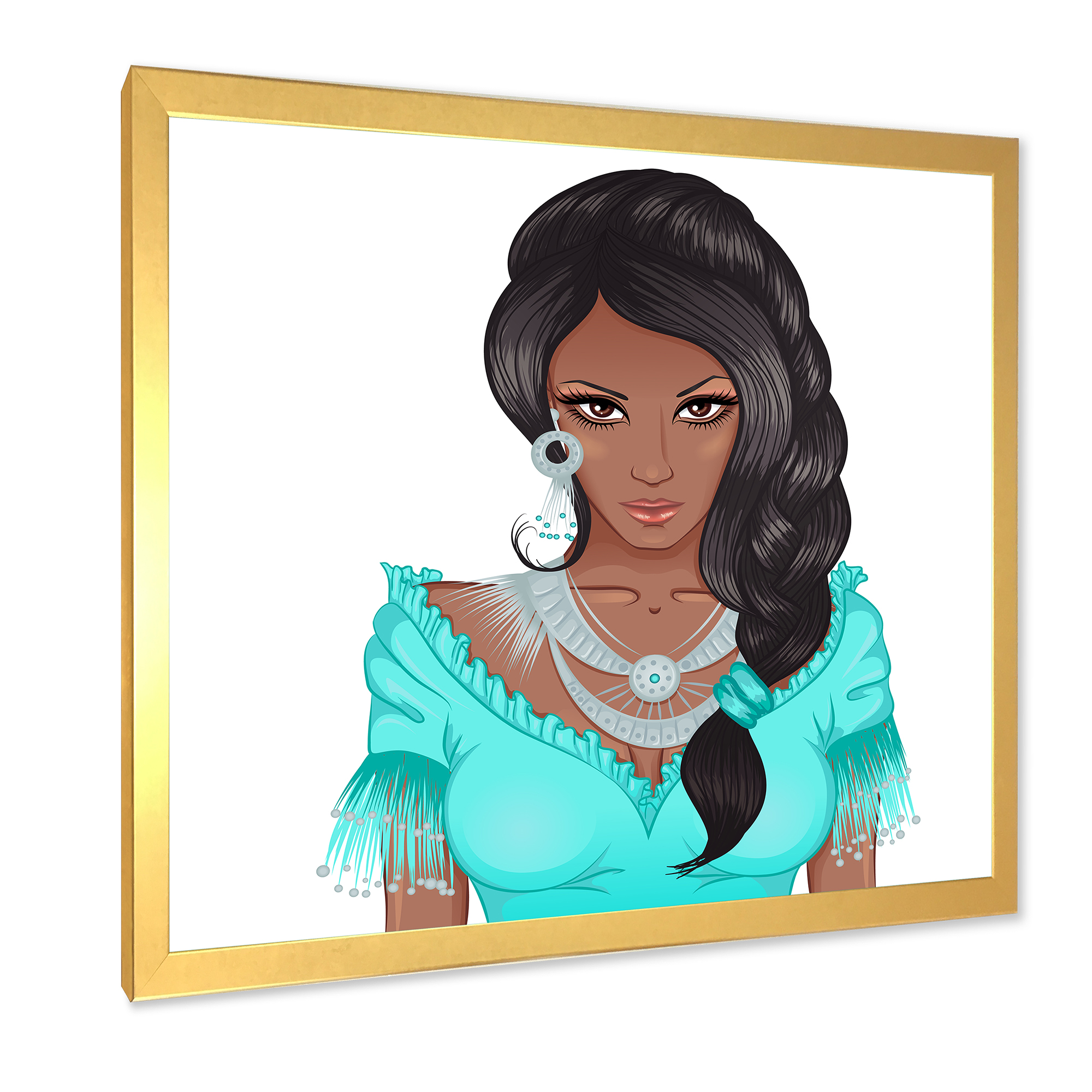 Designart 'Portrait Of Afro American Woman XVI' Modern Framed Art Print