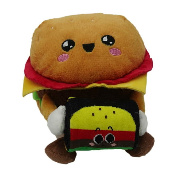 Burger Plush with Socks Gift Set, Brown, 6", Valentine's Day by Way To Celebrate