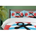 thumbnail image 4 of Ambesonne Anchor Duvet Cover Set, Anchor Design, 2-Calking, Sky Blue Red Black, 4 of 6