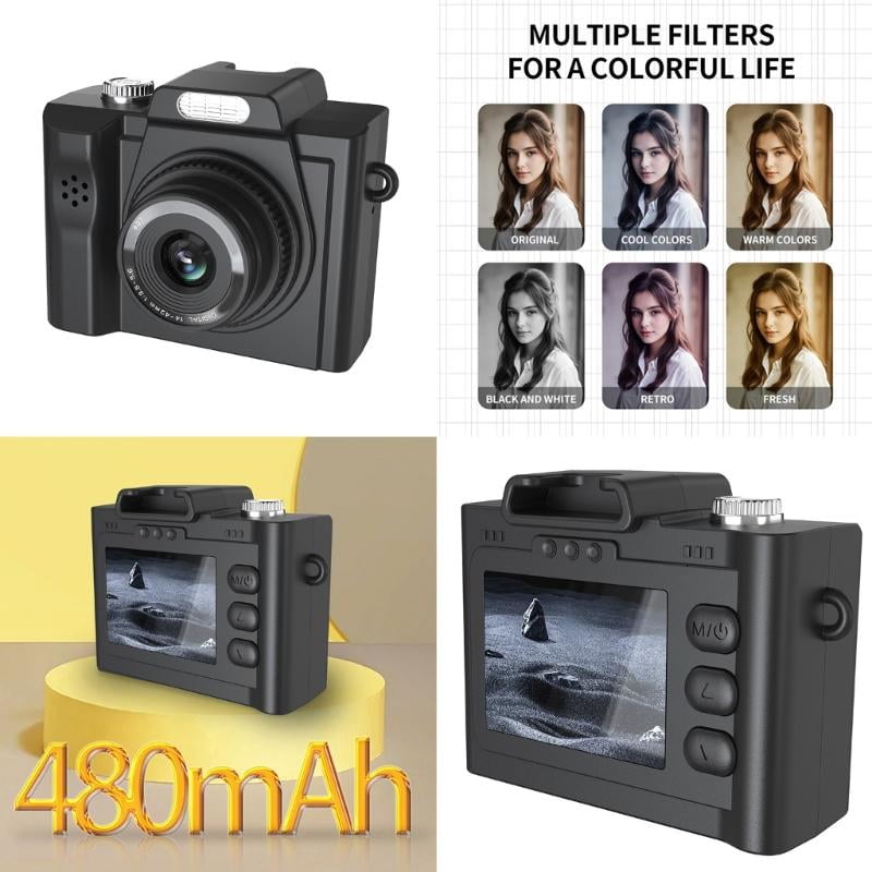 lanema Portable Retro Miniature Camera 1080P Video Recorder Miniature Cameras With LED Flash For Capturing Holiday Party Memory
