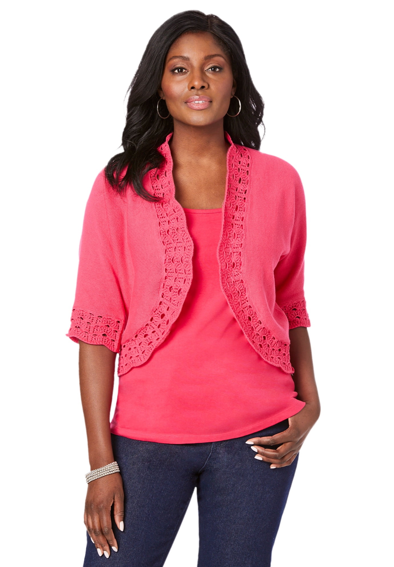 Crochet Trim Shrug - Walmart 