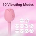 thumbnail image 2 of 10 Vibrating Modes Mini Rose Clitoral Vibrator,Rose Vibrator Massager for Women,Adlut Sex Toys for Female Couple-White Pink, 2 of 9