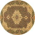thumbnail image 1 of Ahgly Company Indoor Round Medallion Brown Traditional Area Rugs, 5' Round, 1 of 4