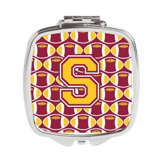 Letter S Football Maroon & Gold Compact Mirror