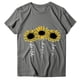 thumbnail image 3 of Puntoco Mujeres Casual Carta Impresión Mangas Cortas O-Cuello Camiseta Suelta Blusa tops Puntoco Puntoco-3526, 3 of 5