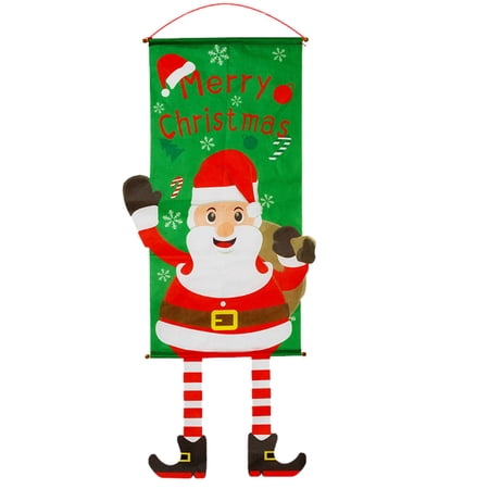 mnjin banners christmas curtain decoration door hanging painting hanging flag a