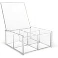 thumbnail image 7 of Isaac Jacobs 4-Compartment Square Clear Acrylic Organizer with Lid 5.75" L x 5.75" W x 2.75" H, Multi-Sectional Tray, Stackable, Storage Solution, 7 of 7