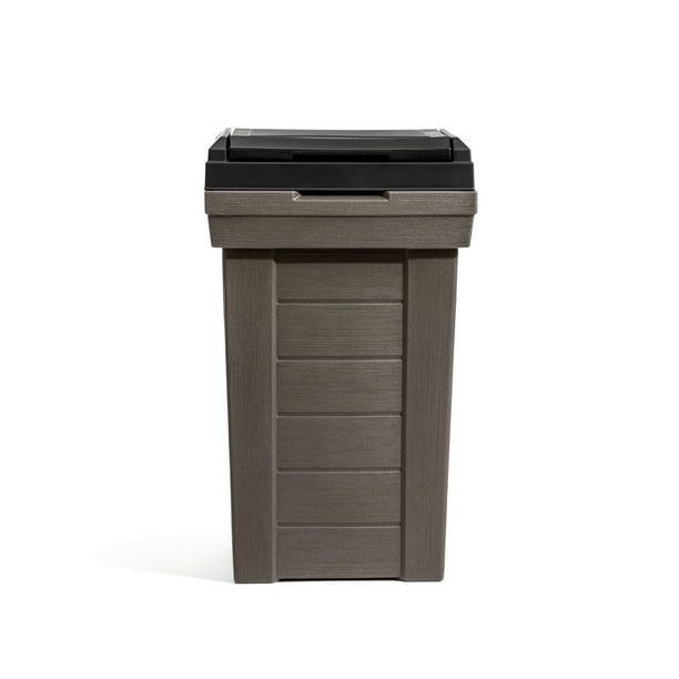 Step2 Lakewood Dark Cedar Outdoor Patio and Exterior Garbage Can