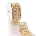 thumbnail image 2 of 2 1/2" Wired Ribbon Thanksgiving Blessed Wreaths Burlap 10yds, 2 of 3