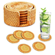 thumbnail image 1 of Salvamanteles,Posavasos de ratán, posavasos tejidos a mano a la moda, tazas de té de ratán para fiestas festivas, manualidades creativas para la mesa de la cocina Vhermosa CPB-DE-LYY1093, 1 of 4