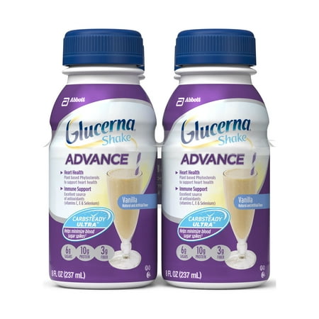 Glucerna Advance Nutrition Shake, To Help Manage Blood Sugar, Vanilla, 8 fl oz, 4 Count