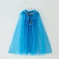 thumbnail image 5 of GYRATEDREAM Princess Cape for Girls, Colorful Princess Cloak with Crown, Princess Fancy Dress Up Sparkling Sequins Tulle Princess Cape Set for Birthday Party Cosplay for L Blue, 5 of 9