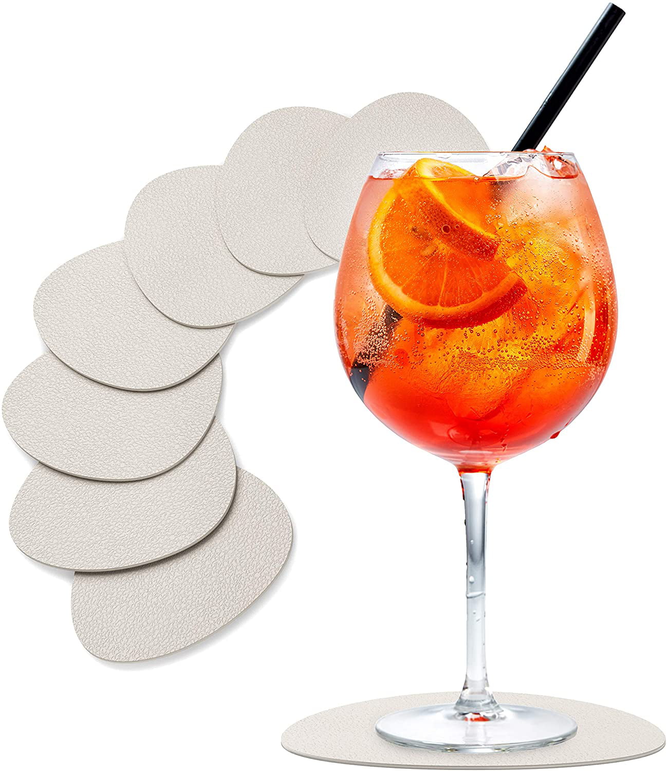 Metal Surfaces For All Size Cups Set of 8 Modern Silicone Coaster Protective Coasters for Glass for Drinks Wooden Stone Tea; Table Coffee Beverage Non Slip & Non Stick