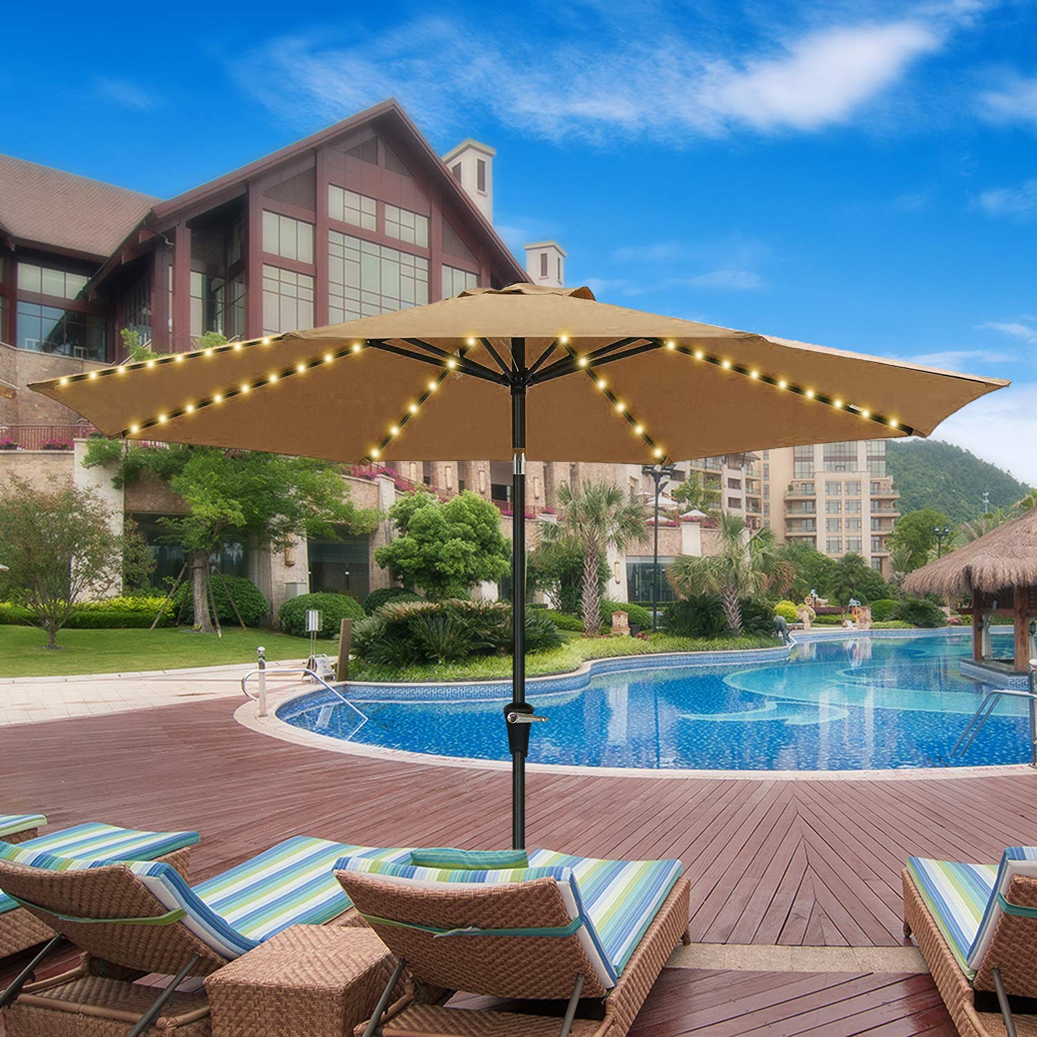 Patio Led Umbrella String Lights 104 Leds 8 Lighting Mode With Remote Control Umbrella Lights Battery Operated Waterproof Outdoor Lighting For Patio Umbrellas Outdoor Use Camping Tents Warm White Walmart Com Walmart Com