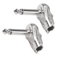 thumbnail image 1 of Conector de 2 clavijas para micrófono de guitarra, conector en ángulo de pulgada, conector macho mono para pedalera., 1 of 9