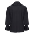 thumbnail image 3 of TIHLMK Casual Blouse Men Casual Fashion Pullover Long Sleeve Turndown Ruffled Renaissance Shirt Steampunk Trumpet Sleeve Top Black, 3 of 9