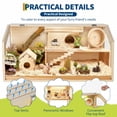 thumbnail image 3 of Huisuilinss Hamster Cage With Legs,Guinea Pig Cage Chew Proof,Large Hamster Habitat,Wood Hamster House With Acrylic Window & Openable Top,Small Animal Cage For Chinchilla Gerbil Rabbits, 3 of 7