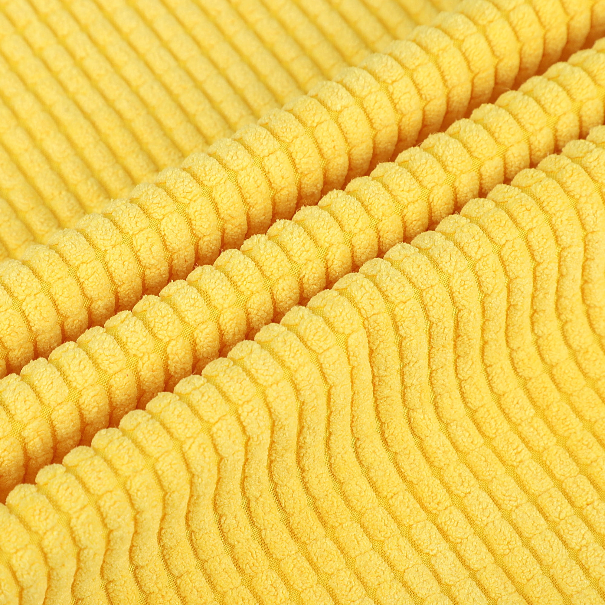 Unique Bargains Corduroy Texture Decorative Throw Pillow Cover Yellow 18" x 18"