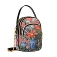 thumbnail image 7 of FORMRS Crossbody Bag for Women Quilted Travel Shoulder Cell Phone Purse with Chain Strap Handbag, Orange Vibrant Flowers, 7 of 7