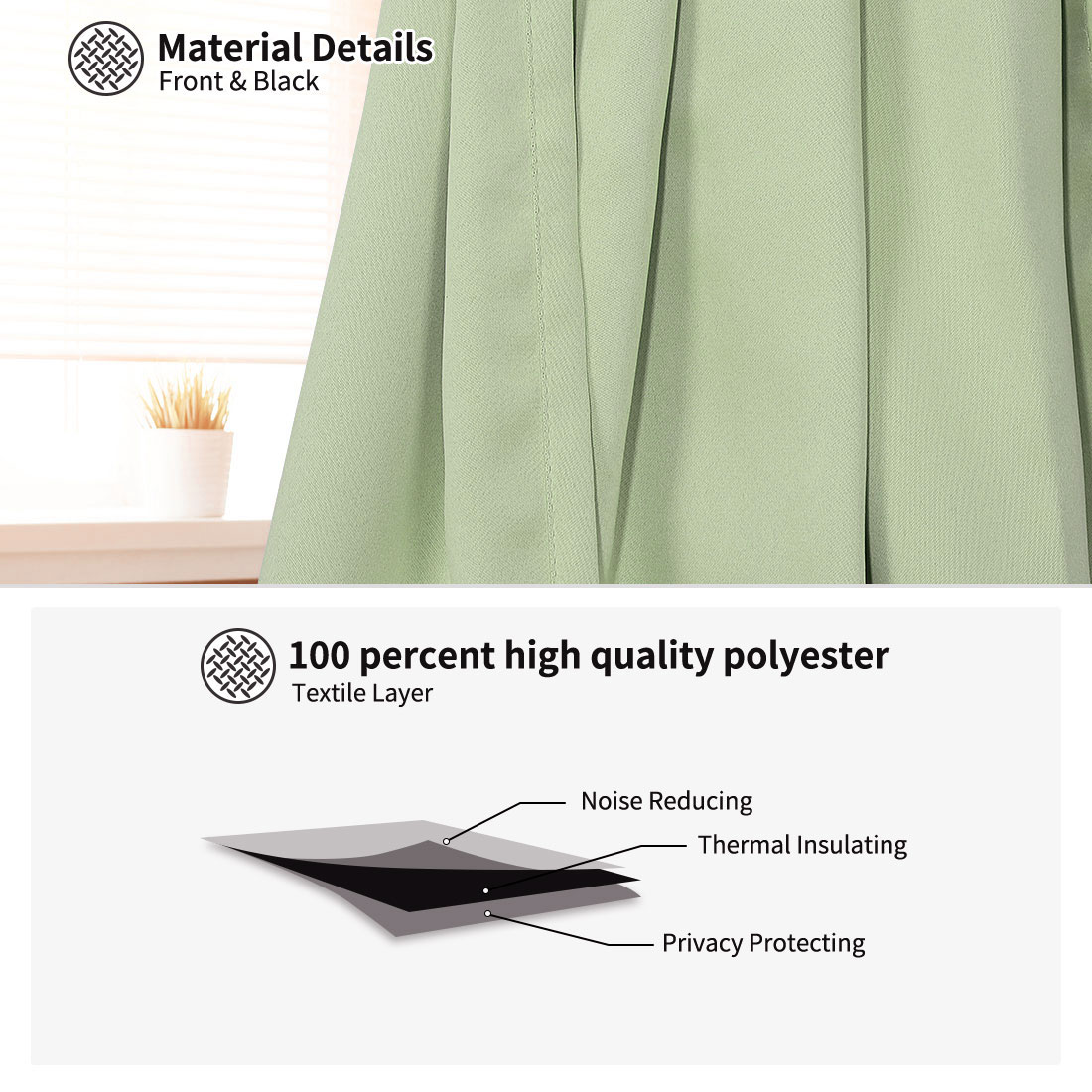 Unique Bargains Solid Window French Door Curtain Panel Light Green 54" x 72"