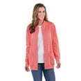thumbnail image 4 of CATALOG CLASSICS Womens Fleece Jacket Snap Front Cardigan Sweatshirt for Women, XL, Coral, 4 of 6