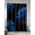 thumbnail image 5 of Fsddascl Blue Rose Shower Curtain Set - Standard 72" x 72" Washable Bathtub Curtain with 12 Hooks, Vintage Abstract Garden Flower Floral Black Waterproof Fabric Stall Shower Curtains for Bathroom, 5 of 6
