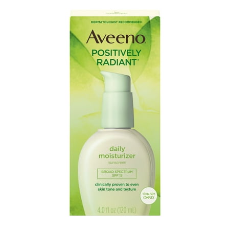 Aveeno Positively Radiant Daily Face Moisturizer SPF 15 & Soy, 4 fl. (Best Moisturizer For Oily Skin With Spf 15)