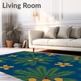 thumbnail image 2 of ODIKA 5'x7' Machine Washable Non-Slip Area Rug, Pine Branch Wreath Hook Kit Evergreen Seasonal DIY Canvas High Traffic Rug, Blue, 647368, 2 of 7