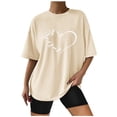 thumbnail image 1 of Birdeem Mode Femme T-Shirt à Manches Courtes Col Rond Imprimé Blouse Ample, 1 of 1