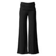 thumbnail image 4 of YUEHUA 2026 Coral Fold Over Yoga Pants, On-Trend Solid Wide Leg Loose Fit Lounge Pants with Ruched Waist Y2k Solid Color Stretchy Loose Gym Lounge Leggings, 4 of 5